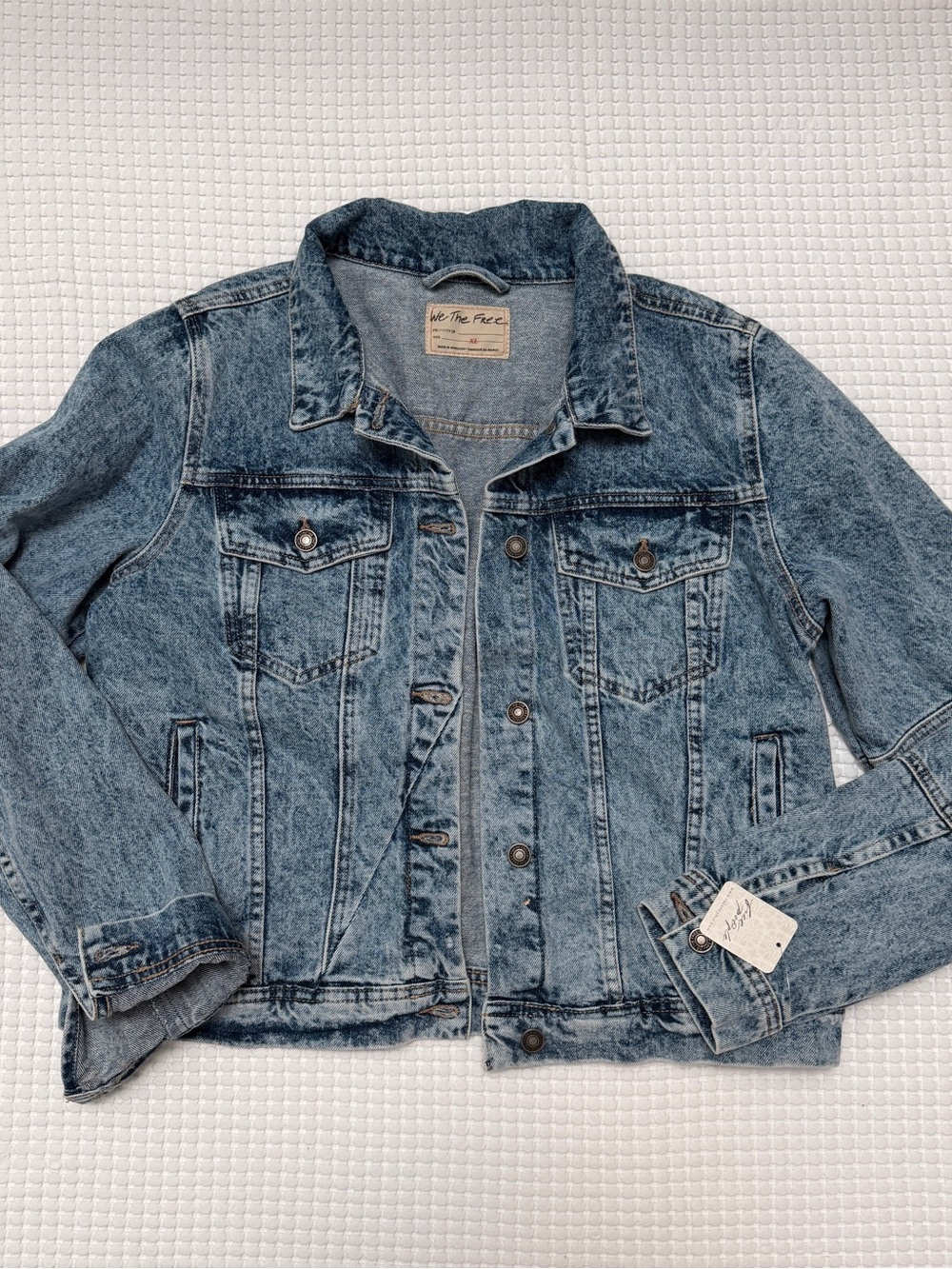 We The Free Light Blue Stonewash Denim Jacket